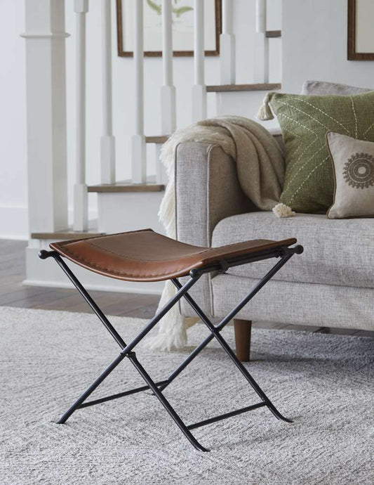 Martin Svensson Home  - Silla Top Grain Leather Saddle Seat Bench in Cinnamon - 3711018 veiw 2
