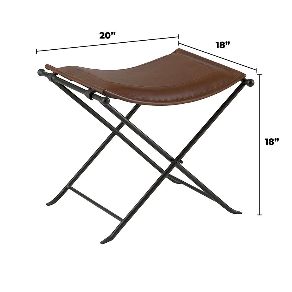 Martin Svensson Home  - Silla Top Grain Leather Saddle Seat Bench in Cinnamon - 3711018 veiw 3
