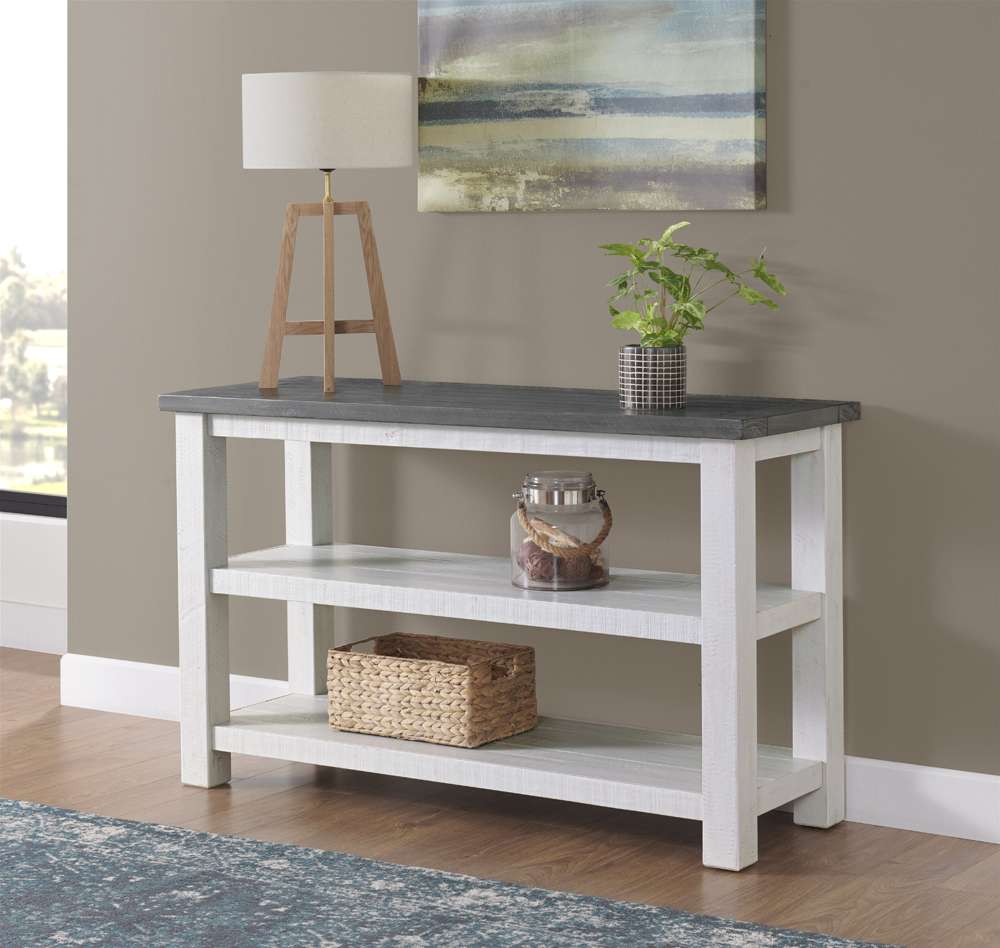Martin Svensson Home -  Space Saver Solid Wood Sofa Console Table, White Stain and Grey - 899945 veiw 1