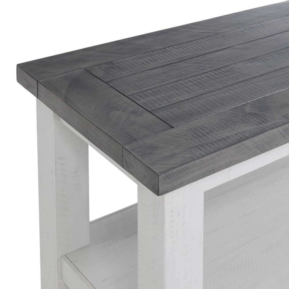 Martin Svensson Home -  Space Saver Solid Wood Sofa Console Table, White Stain and Grey - 899945 veiw 3