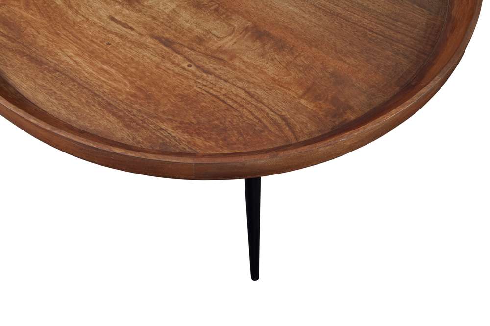 Martin Svensson Home - Venice Round Tray Top Coffee Table, Mango Brown - 8706117 veiw 3