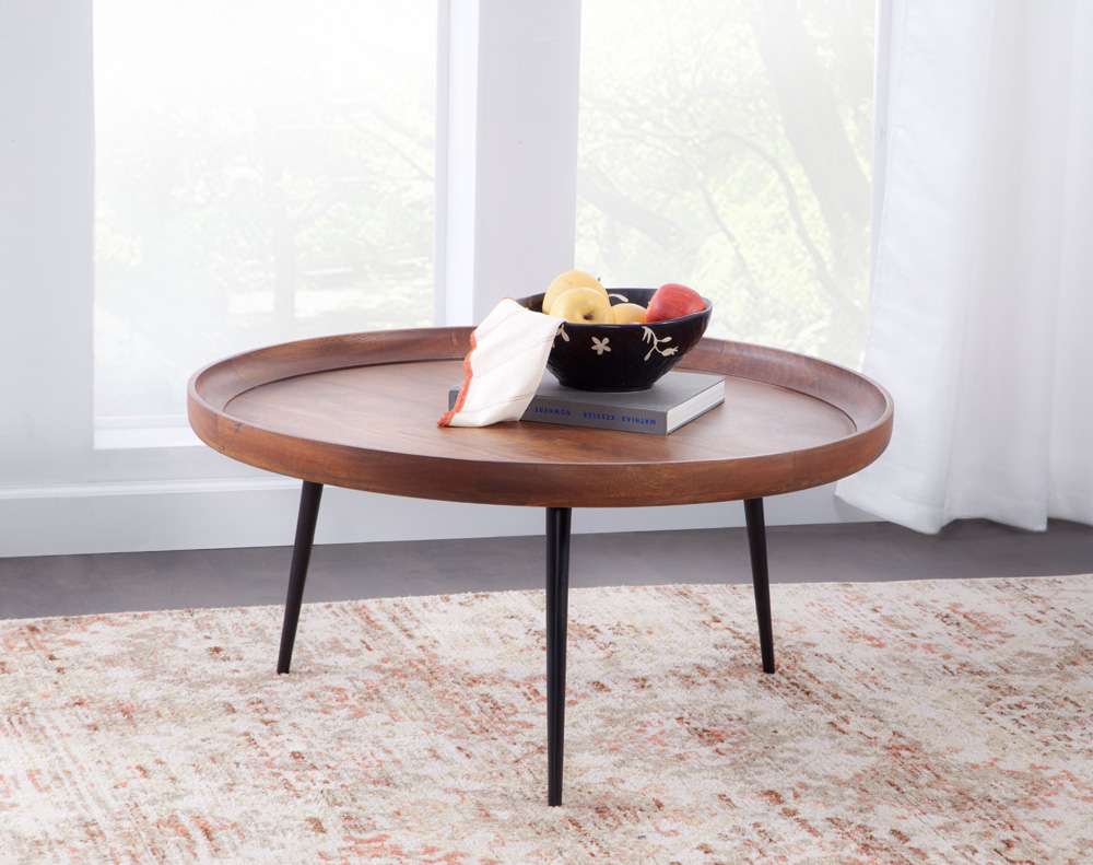 Martin Svensson Home - Venice Round Tray Top Coffee Table, Mango Brown - 8706117 veiw 4