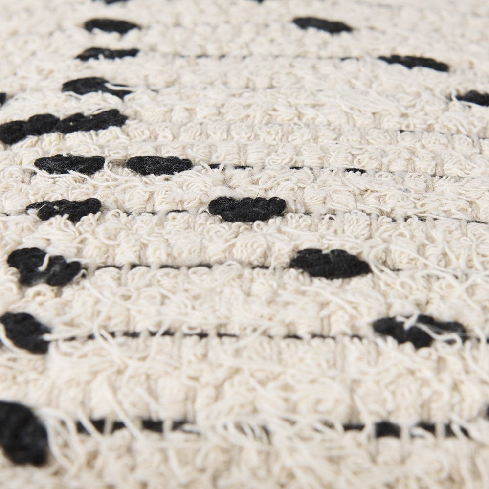 Mercana - Aarohi 16.0L x 16.0W x 16.0H Cream/Black Cotton Patterned Pouf - 69505 view 6
