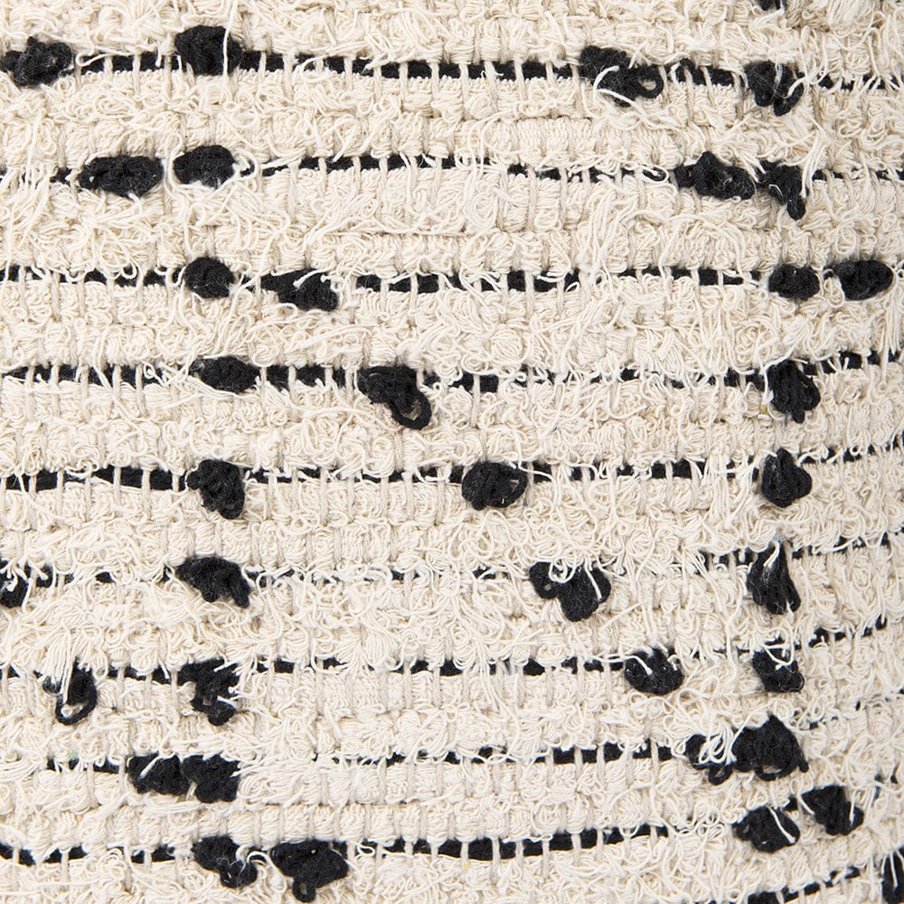Mercana - Aarohi 16.0L x 16.0W x 16.0H Cream/Black Cotton Patterned Pouf - 69505 view 7