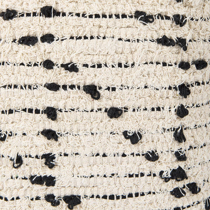 Mercana - Aarohi 16.0L x 16.0W x 16.0H Cream/Black Cotton Patterned Pouf - 69505 view 7