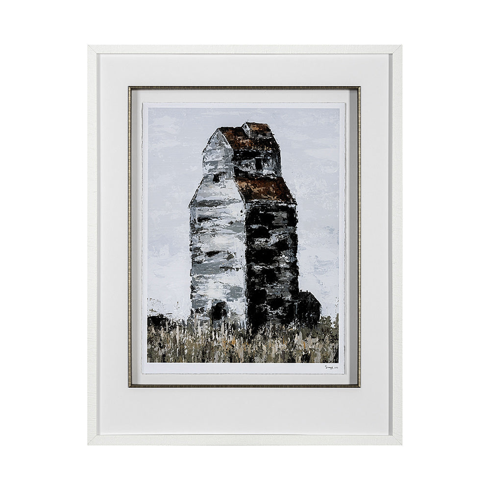 Mercana - Abandoned Grain Elevator II by Mercana Studio Hand Embelished Framed Art Print Matted under Glass - 13391 view 1