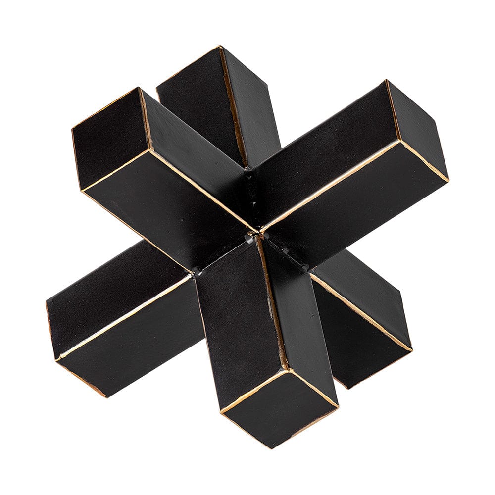 Mercana - Abel Large 9L x 9W Black Metal Jack W/ Gold Accents - 68809_CLOSEOUT view 1