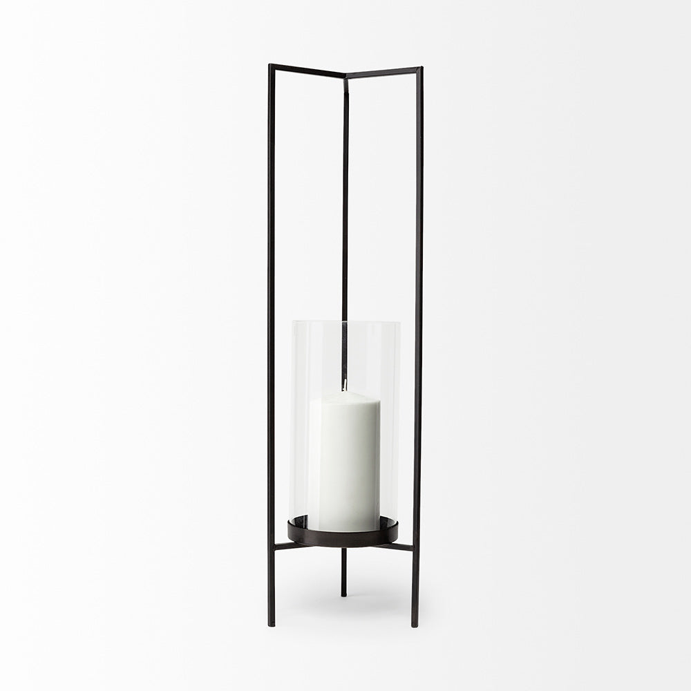 Mercana - Abigail I Large Gunmetal Gray Metal Table Candle Holder - 67699_CLOSEOUT view 2