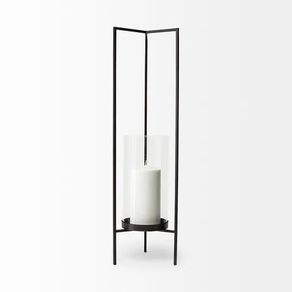 Mercana - Abigail I Large Gunmetal Gray Metal Table Candle Holder - 67699_CLOSEOUT view 2