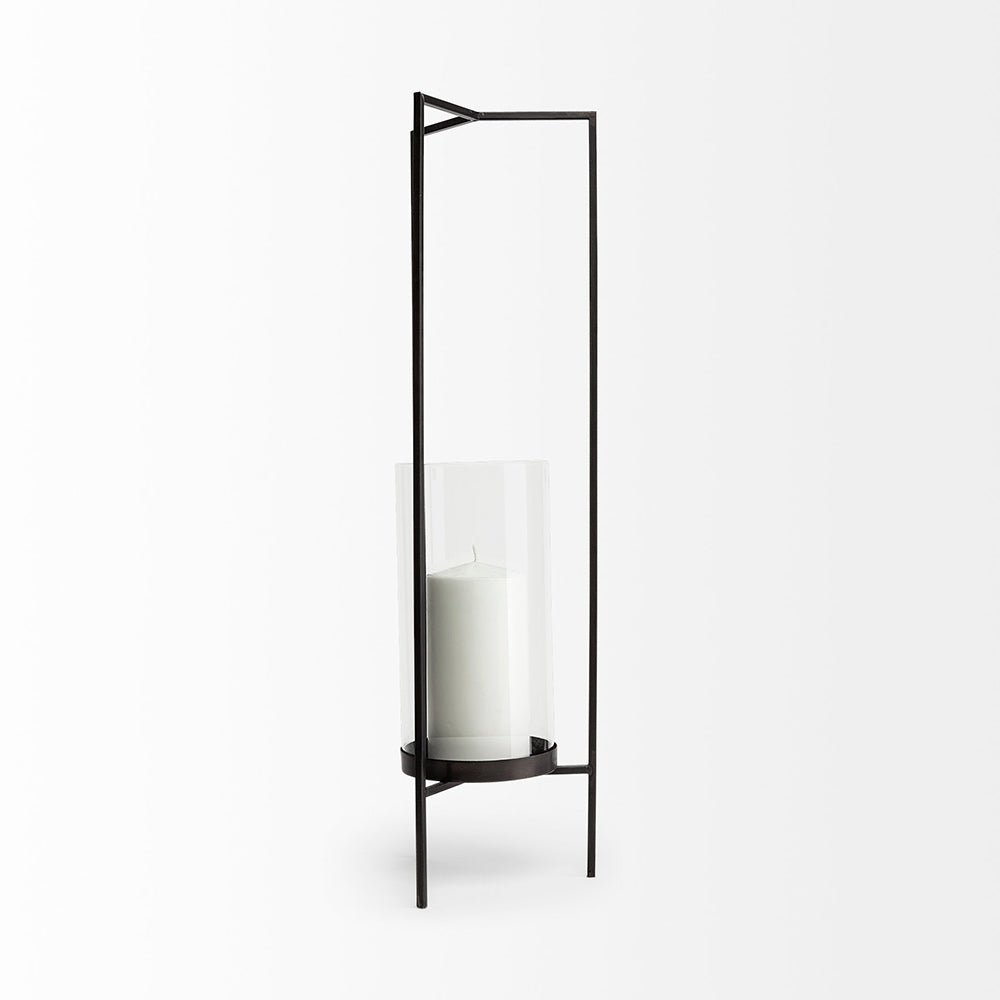 Mercana - Abigail I Large Gunmetal Gray Metal Table Candle Holder - 67699_CLOSEOUT view 3