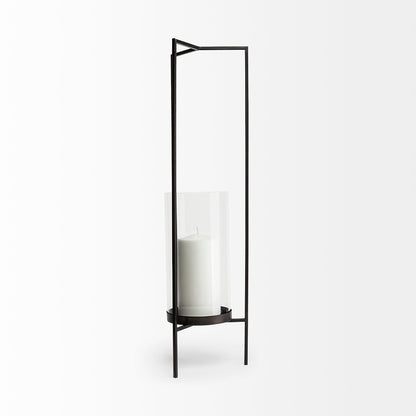 Mercana - Abigail I Large Gunmetal Gray Metal Table Candle Holder - 67699_CLOSEOUT view 3