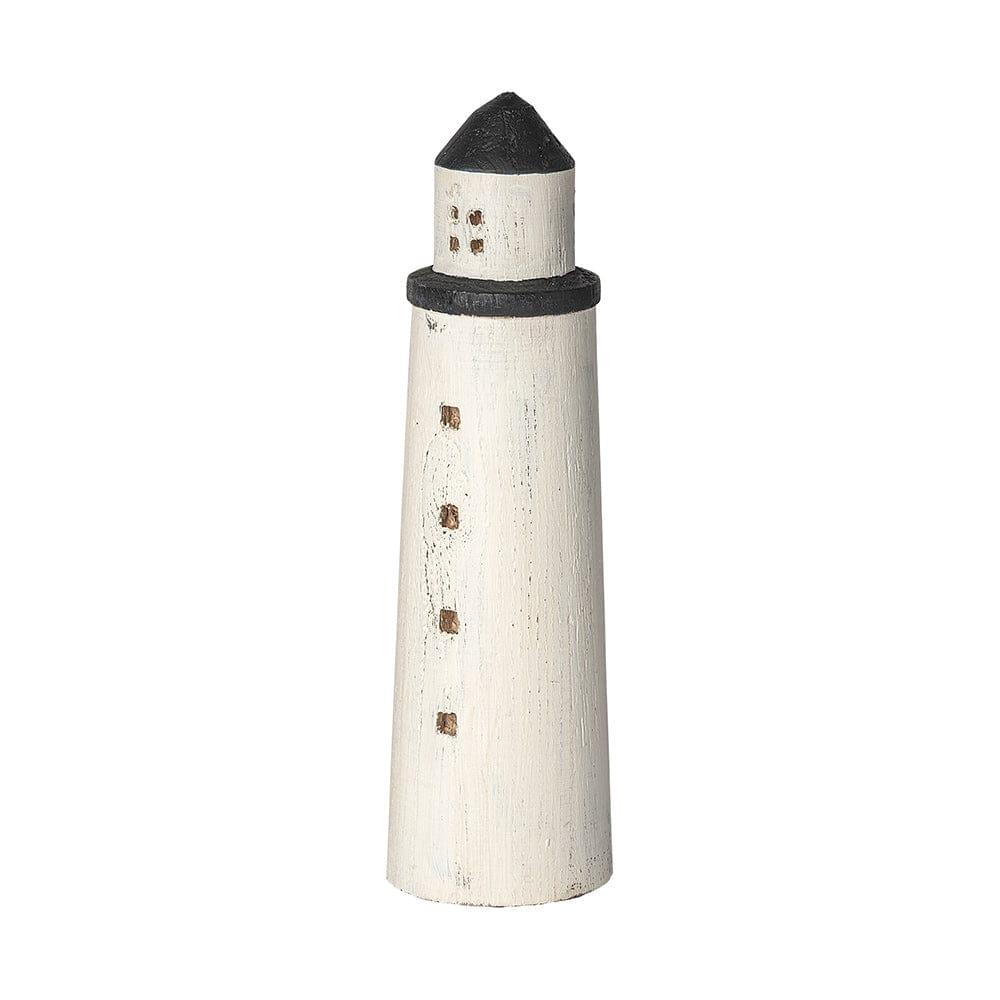Mercana - Abner Large 4L x 4W White Wooden Coastal Lighthouse - 68795_CLOSEOUT view 1