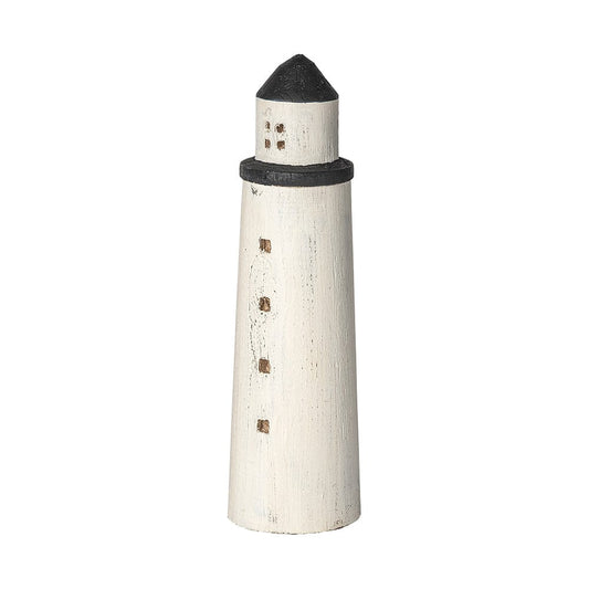 Mercana - Abner Large 4L x 4W White Wooden Coastal Lighthouse - 68795_CLOSEOUT view 1