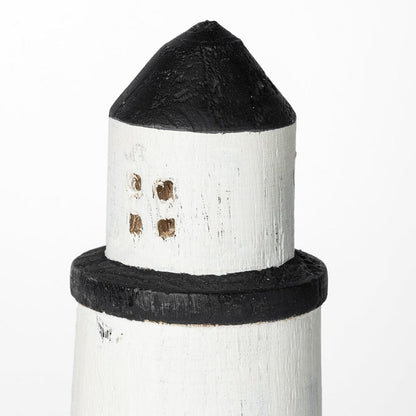 Mercana - Abner Large 4L x 4W White Wooden Coastal Lighthouse - 68795_CLOSEOUT view 6