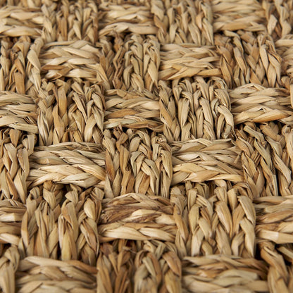 Mercana - Adele 17.7L x 17.7W x 17.7H Medium Brown Seagrass Woven Square Pouf - 69605 view 6