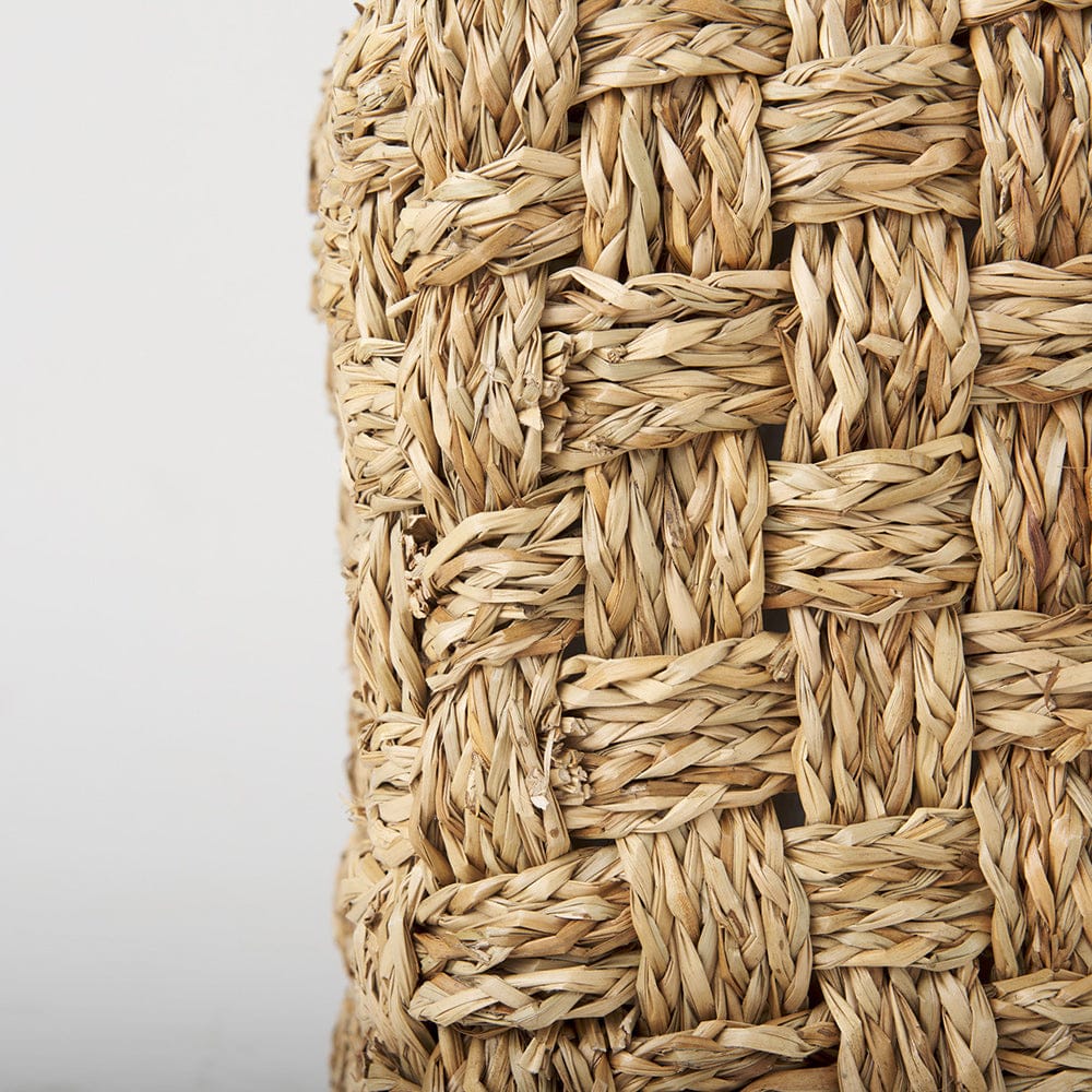 Mercana - Adele 17.7L x 17.7W x 17.7H Medium Brown Seagrass Woven Square Pouf - 69605 view 7