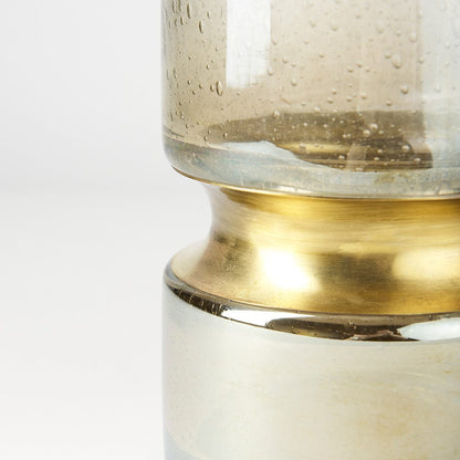 Mercana - Adriatic I Small Brushed Gold Metal Glass Vase - 67946 view 9