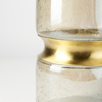 Mercana - Adriatic II Large Brushed Gold Metal Glass Vase - 67947 view 9