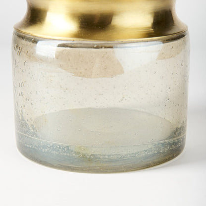 Mercana - Adriatic II Large Brushed Gold Metal Glass Vase - 67947 view 10