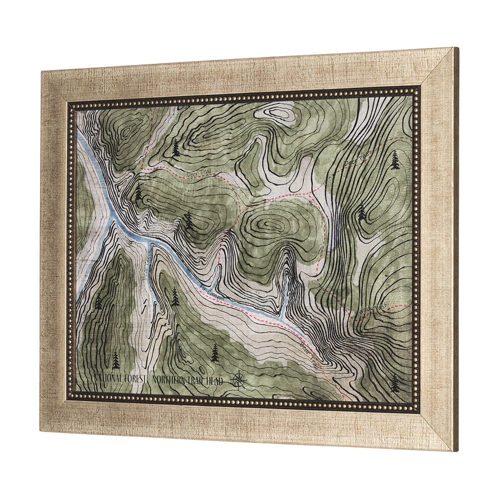 Mercana - Adventure Map by Chad Mackay a Hand Embelished Textured Framed Art Print - 15214 view 3