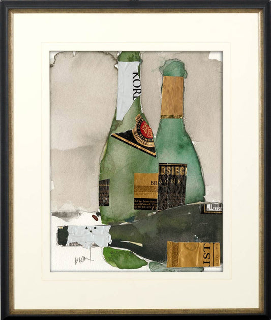 Mercana - After the Bubbly II by Samuel Dixon a Hand Embellished Textured Framed Art Print Matted under Glass - 10456 view 2