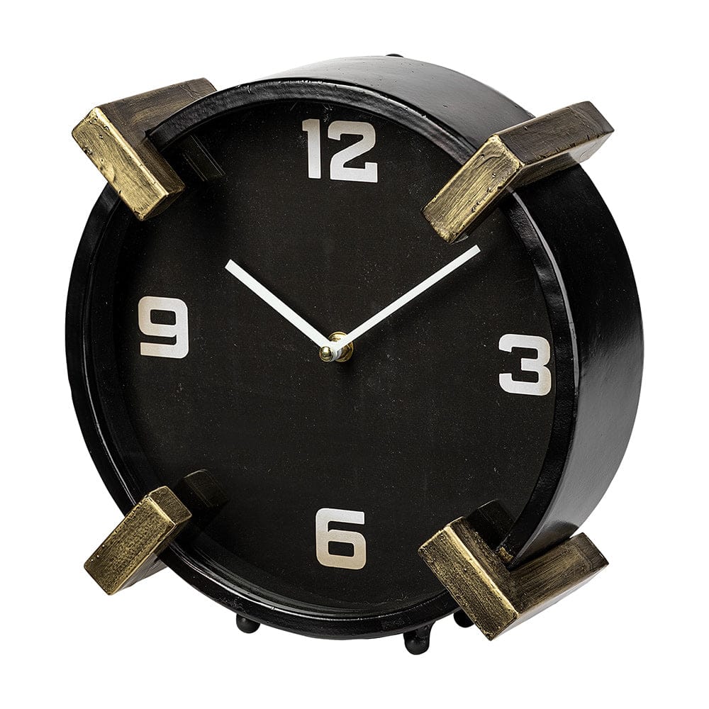 Mercana - Agar Black Metal Round Table Clock - 68732 view 1