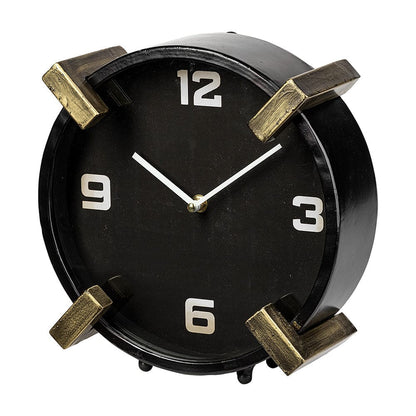 Mercana - Agar Black Metal Round Table Clock - 68732 view 1
