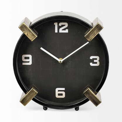 Mercana - Agar Black Metal Round Table Clock - 68732 view 2