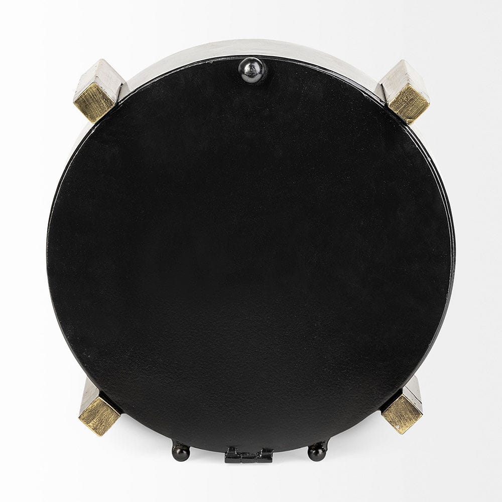 Mercana - Agar Black Metal Round Table Clock - 68732 view 4