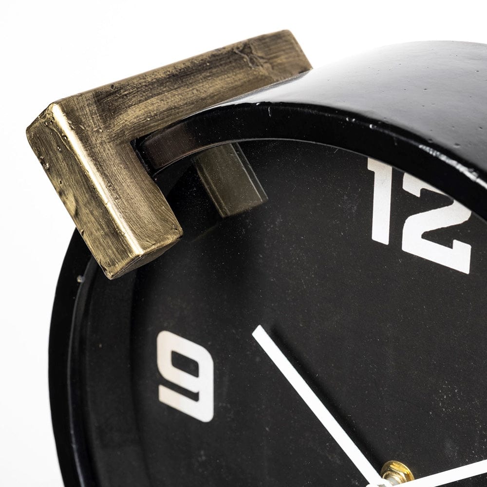Mercana - Agar Black Metal Round Table Clock - 68732 view 6