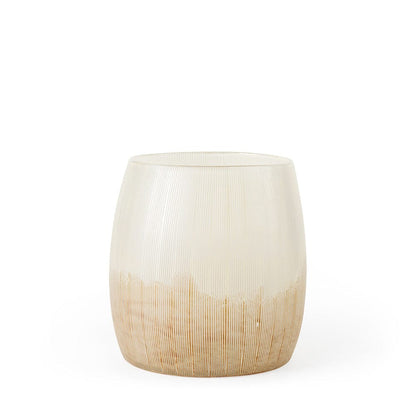 Mercana - Agnetha 8.6L x 8.6W x 9.0H Gold/Cream Ombre Glass Vase - 69549 view 1