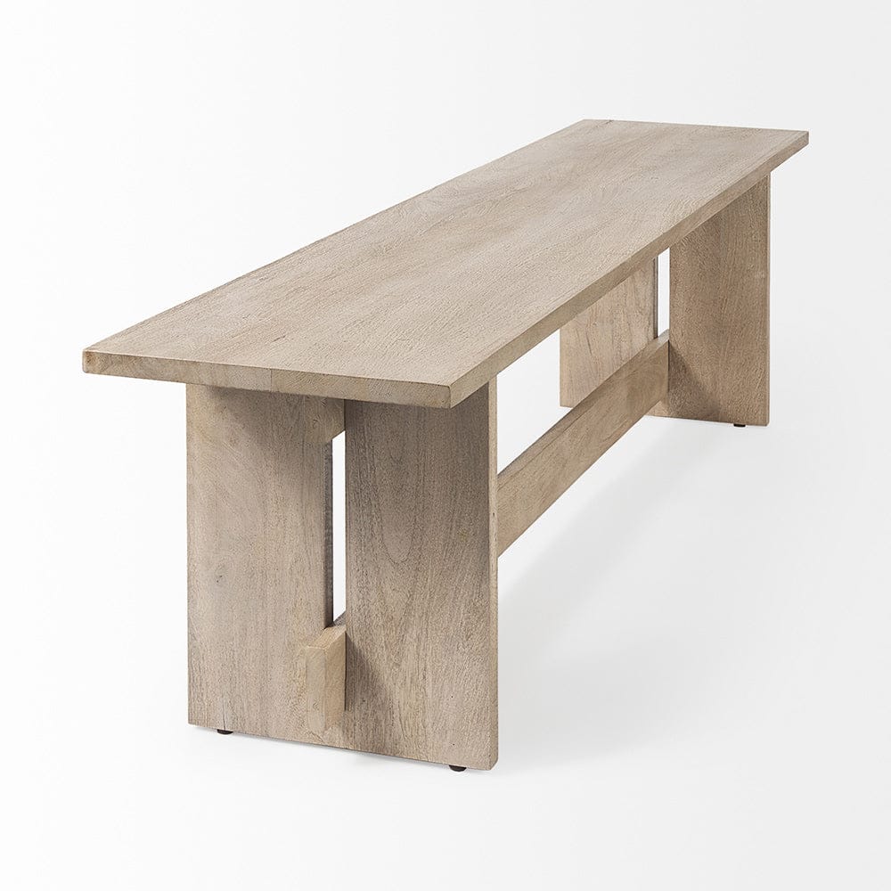 Mercana - Aida 18H Light Gray Wood Dining Bench - 69195 view 4