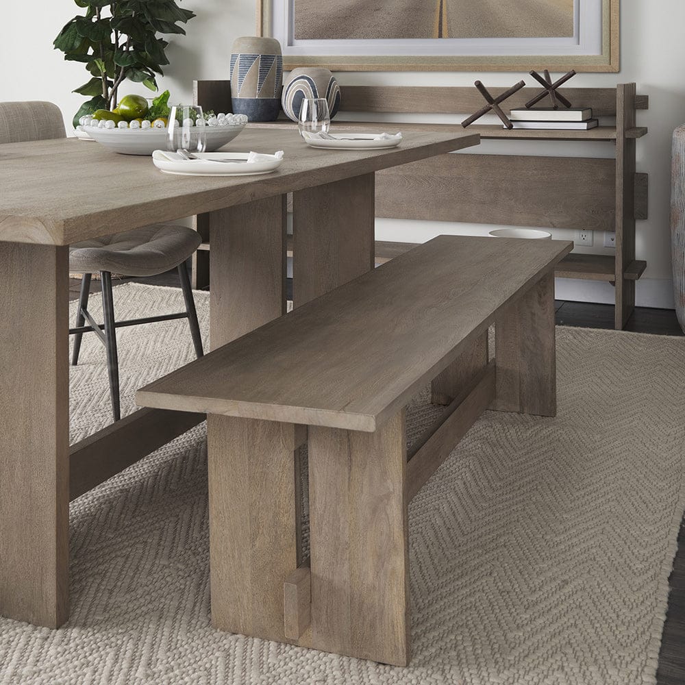Mercana - Aida 18H Light Gray Wood Dining Bench - 69195 view 11