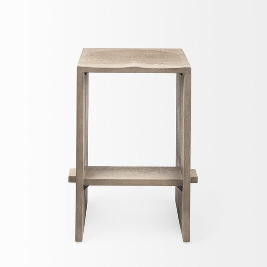Mercana - Aida 26" Seat Height Light Gray Wood Counter Stool - 69192 view 2
