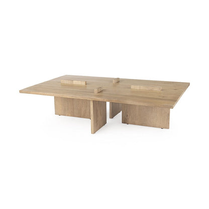 Mercana - Aida 56 x 34 Rectangular Light Brown Wood Coffee Table - 69186 view 1