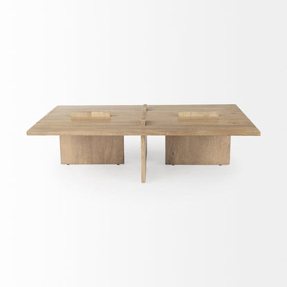 Mercana - Aida 56 x 34 Rectangular Light Brown Wood Coffee Table - 69186 view 2