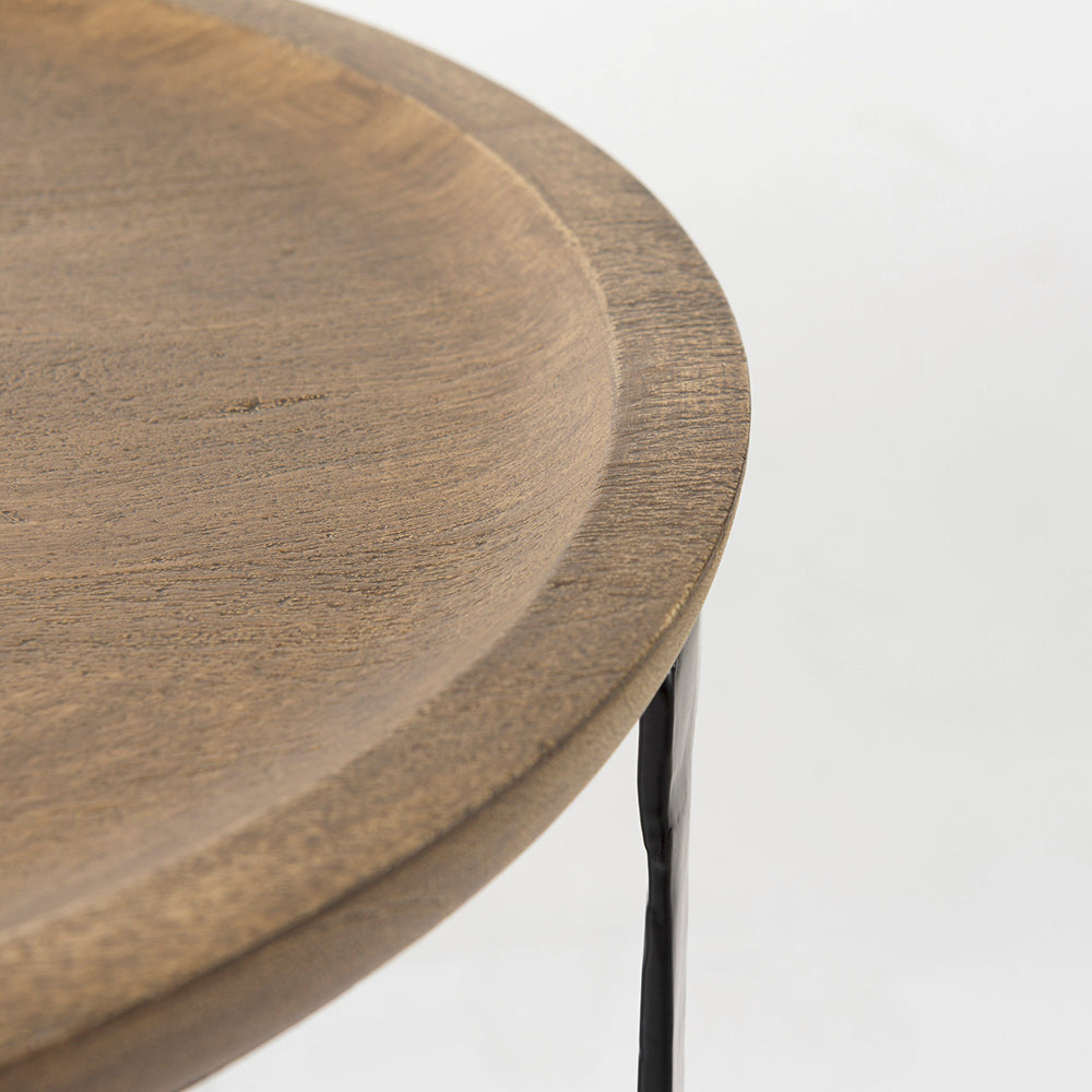 Mercana - Aisley 19.3L x 19.3W x 19H Light Brown Wood W/ Black Metal Base Round Nesting Side Tables (Set of 2) - 69283 view 6