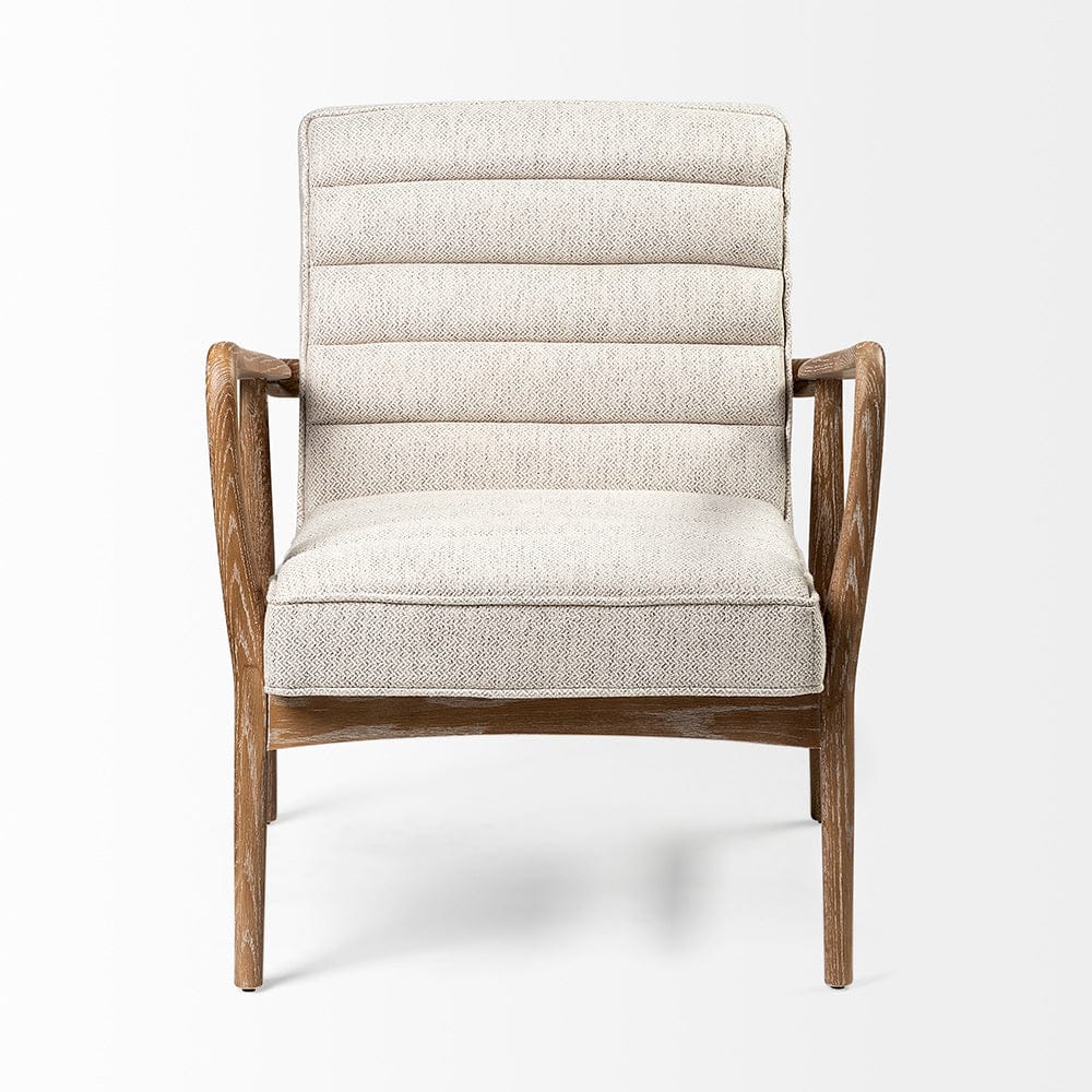 Mercana - Ajax II Cream Fabric W/ Brown Wooden Frame Accent Chair - 68705 view 3