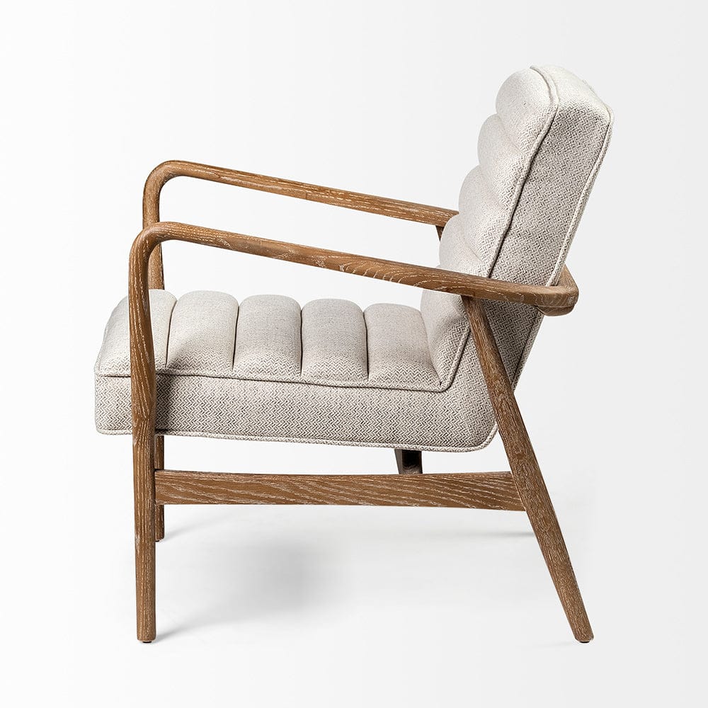 Mercana - Ajax II Cream Fabric W/ Brown Wooden Frame Accent Chair - 68705 view 5