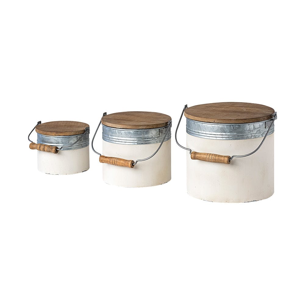 Mercana - Alani White Metal Storage Boxes (Set of 3) - 68965_CLOSEOUT view 1