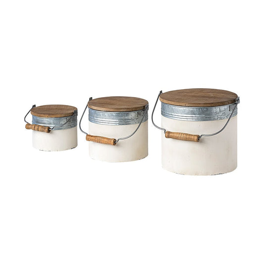 Mercana - Alani White Metal Storage Boxes (Set of 3) - 68965_CLOSEOUT view 1