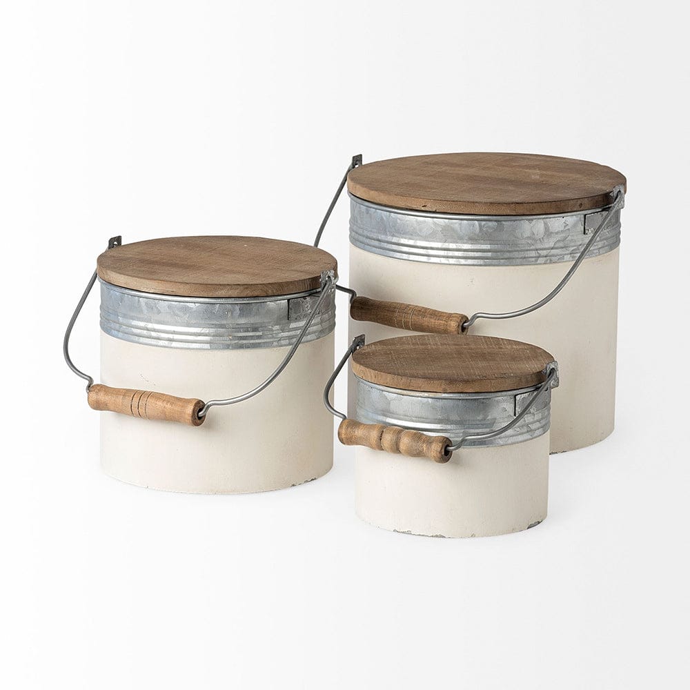 Mercana - Alani White Metal Storage Boxes (Set of 3) - 68965_CLOSEOUT view 2