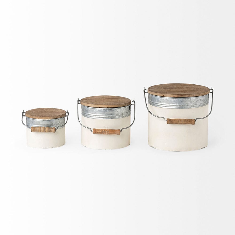 Mercana - Alani White Metal Storage Boxes (Set of 3) - 68965_CLOSEOUT view 4