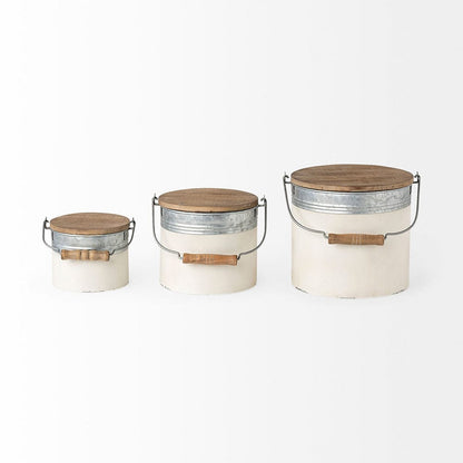 Mercana - Alani White Metal Storage Boxes (Set of 3) - 68965_CLOSEOUT view 4