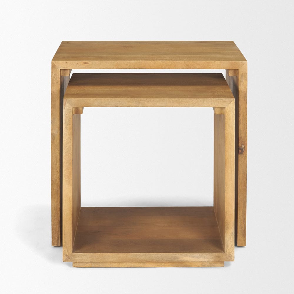 Mercana - Alanna 22.0L x 15.0W x 22.0H Brown Wood Nesting Accent Tables (Set of 2) - 69944 view 3