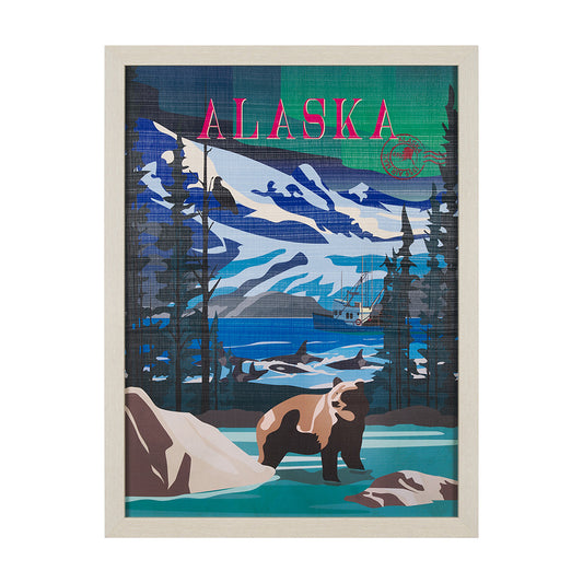 Mercana - Alaska Go USA L by Mercana Studio a Hand Embellished Decograph Framed Art Print - 15647 view 1