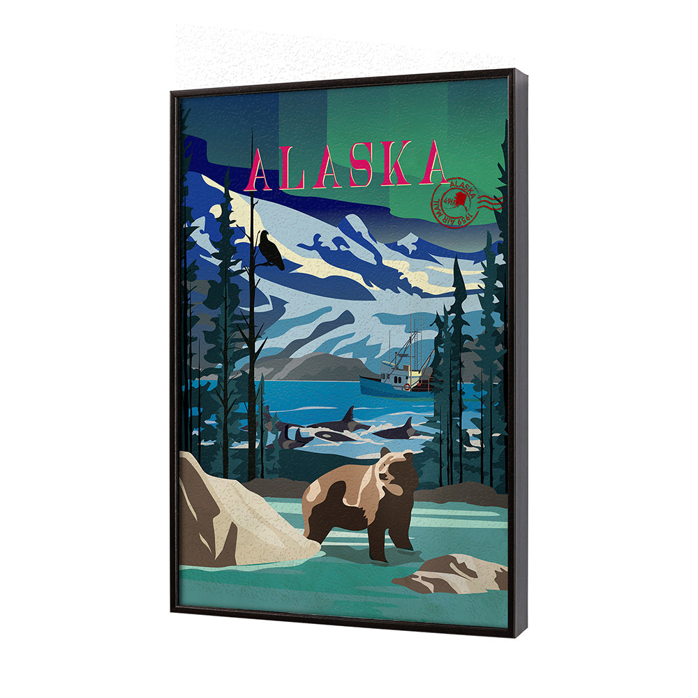 Mercana - Alaska Go USA SM by Mercana Studio a Hand Embellished Decograph Framed Art Print - 15644 view 2