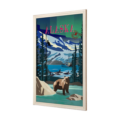 Mercana - Alaska Go USA XL by Mercana Studio a Hand Embellished Decograph Framed Art Print under Glass - 15650 view 2