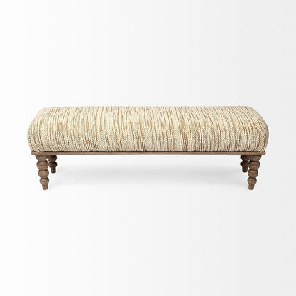 Mercana - Alder II 55L x 16W Cream Upholstered Seat Wooden Base Accent Bench - 68744 view 2