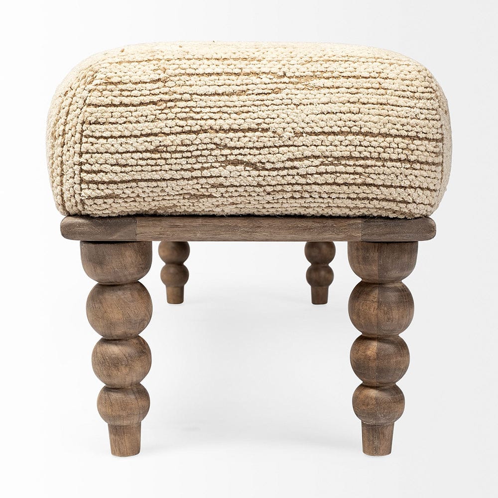 Mercana - Alder II 55L x 16W Cream Upholstered Seat Wooden Base Accent Bench - 68744 view 4